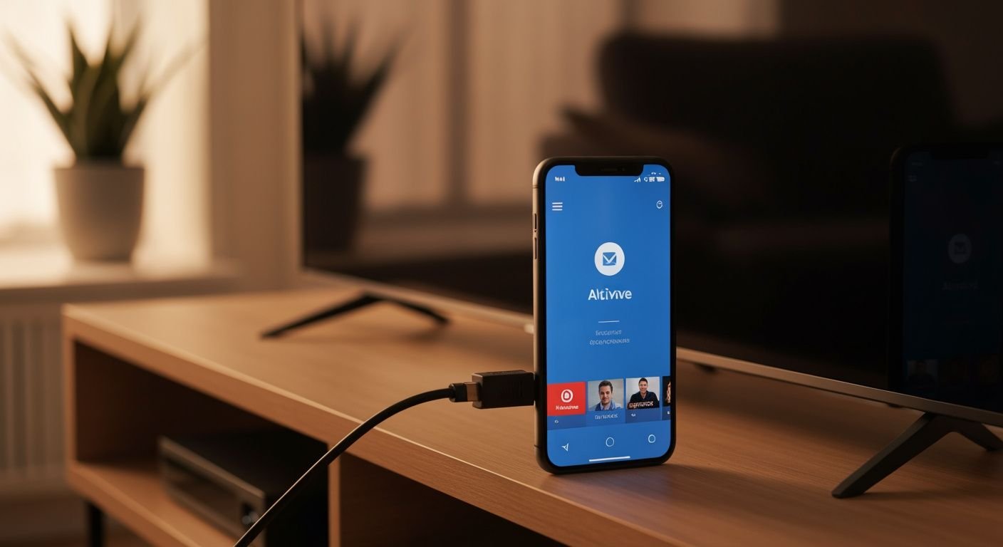Configuration d'une application IPTV sur téléphone connecté à un téléviseur moderne