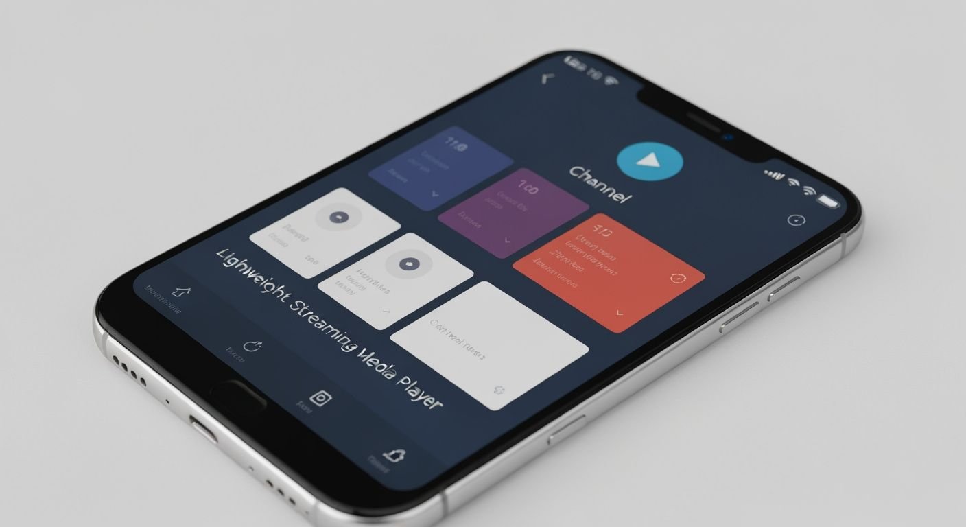 Interface d'un lecteur IPTV léger sur smartphone Android avec grille de chaînes en direct
