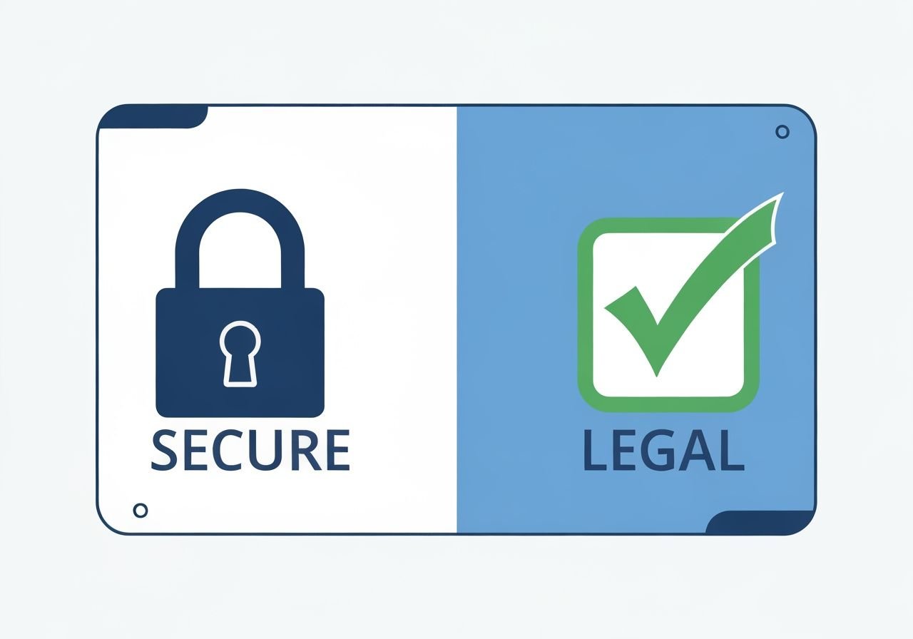 Comparaison visuelle entre sécurité (cadenas) et légalité (coche) pour applications IPTV.