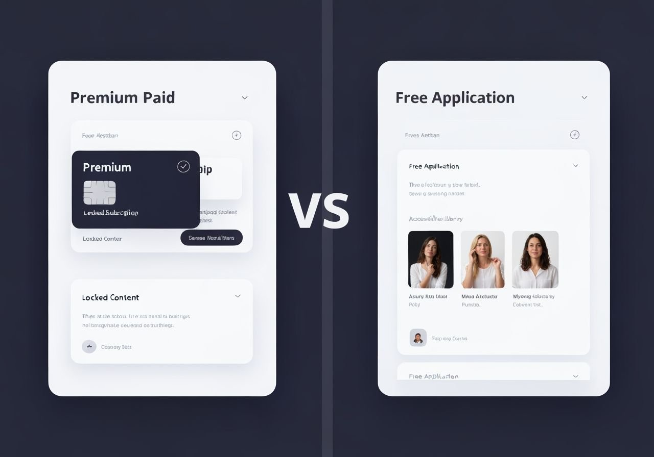Comparaison visuelle entre abonnement payant et applications gratuites de streaming