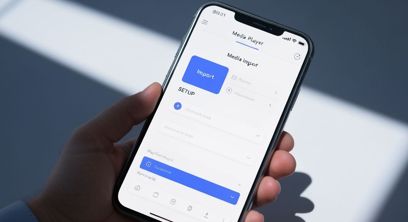 Configuration de l'application lecteur IPTV sur smartphone avec écran de paramètres