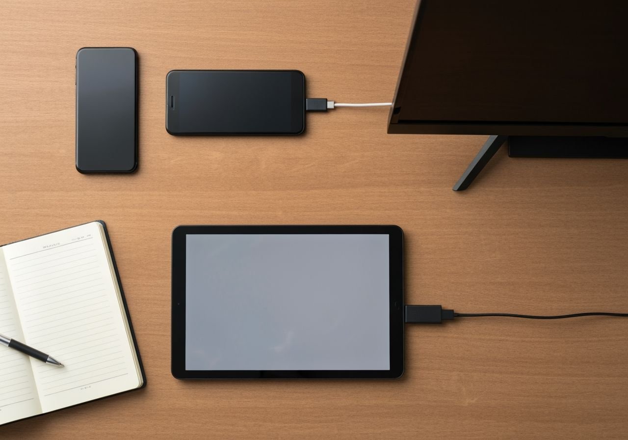 Écosystème multi-appareils : smartphone, tablette et Smart TV connectés pour streaming