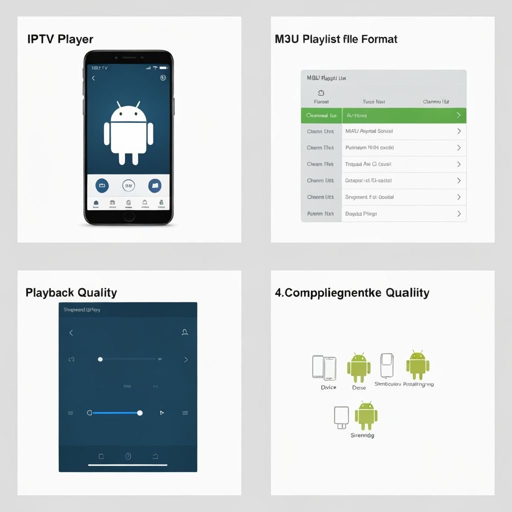 Quatre étapes : interface app, format M3U, contrôles lecture, compatibilité appareils