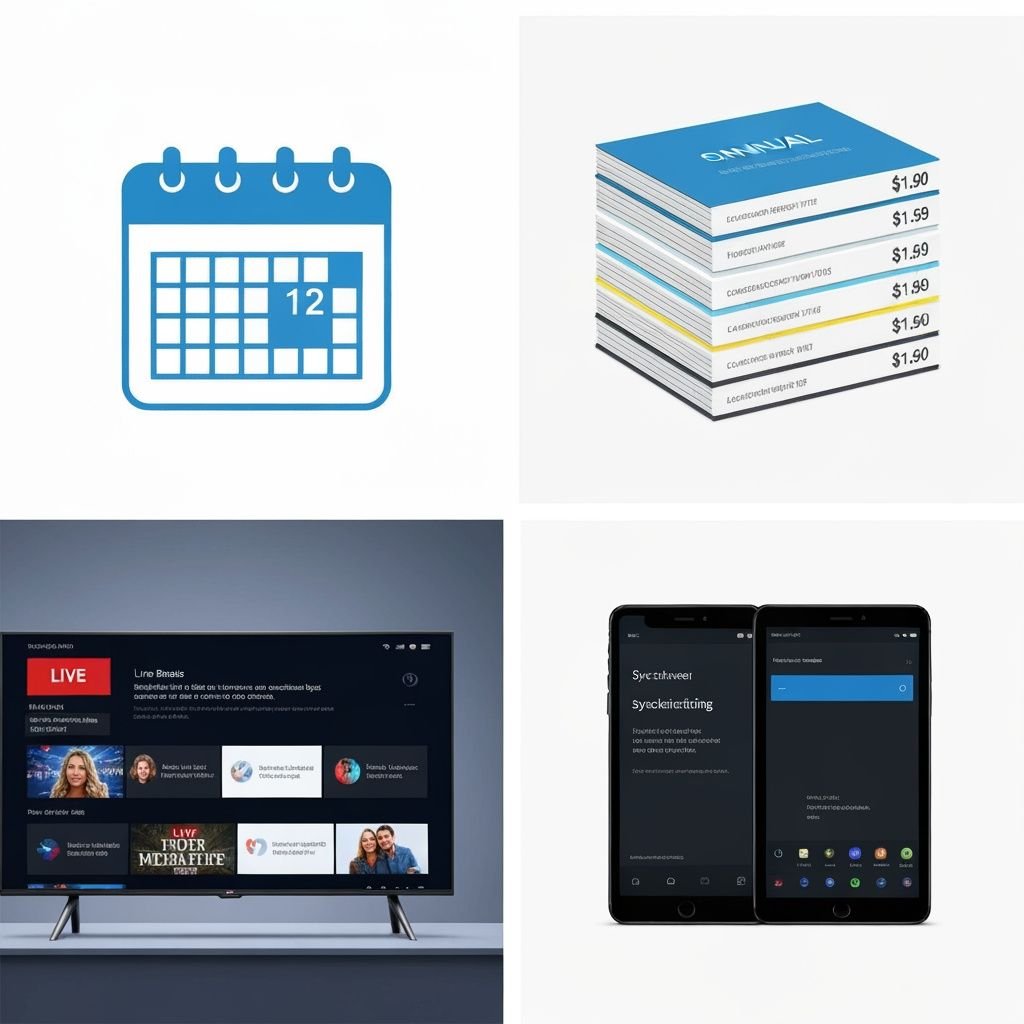 Grille comparant engagement annuel, options tarifaires, chaînes TV et compatibilité multi-appareils pour IPTV