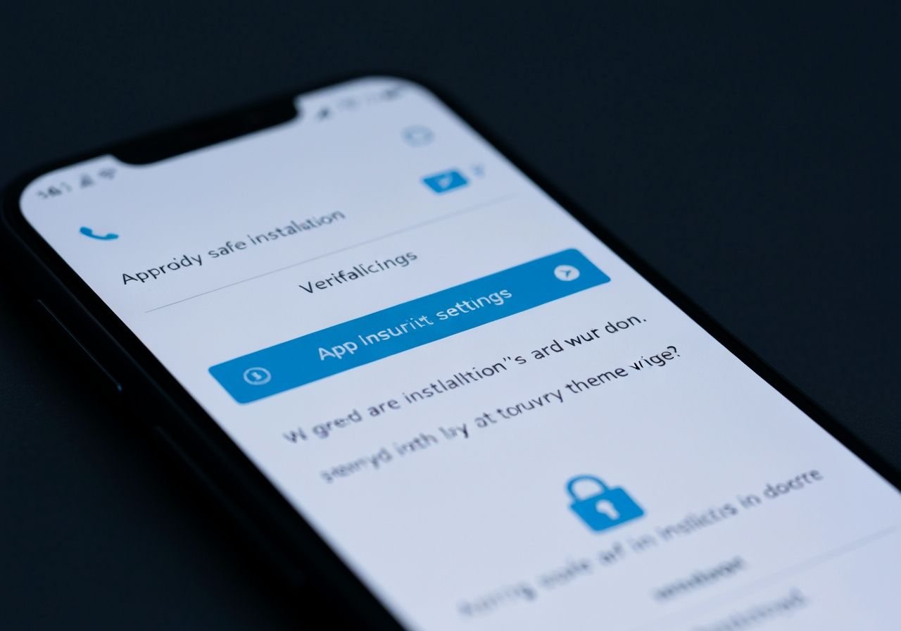 Écran de sécurité Android lors de l'installation d'une application avec vérification