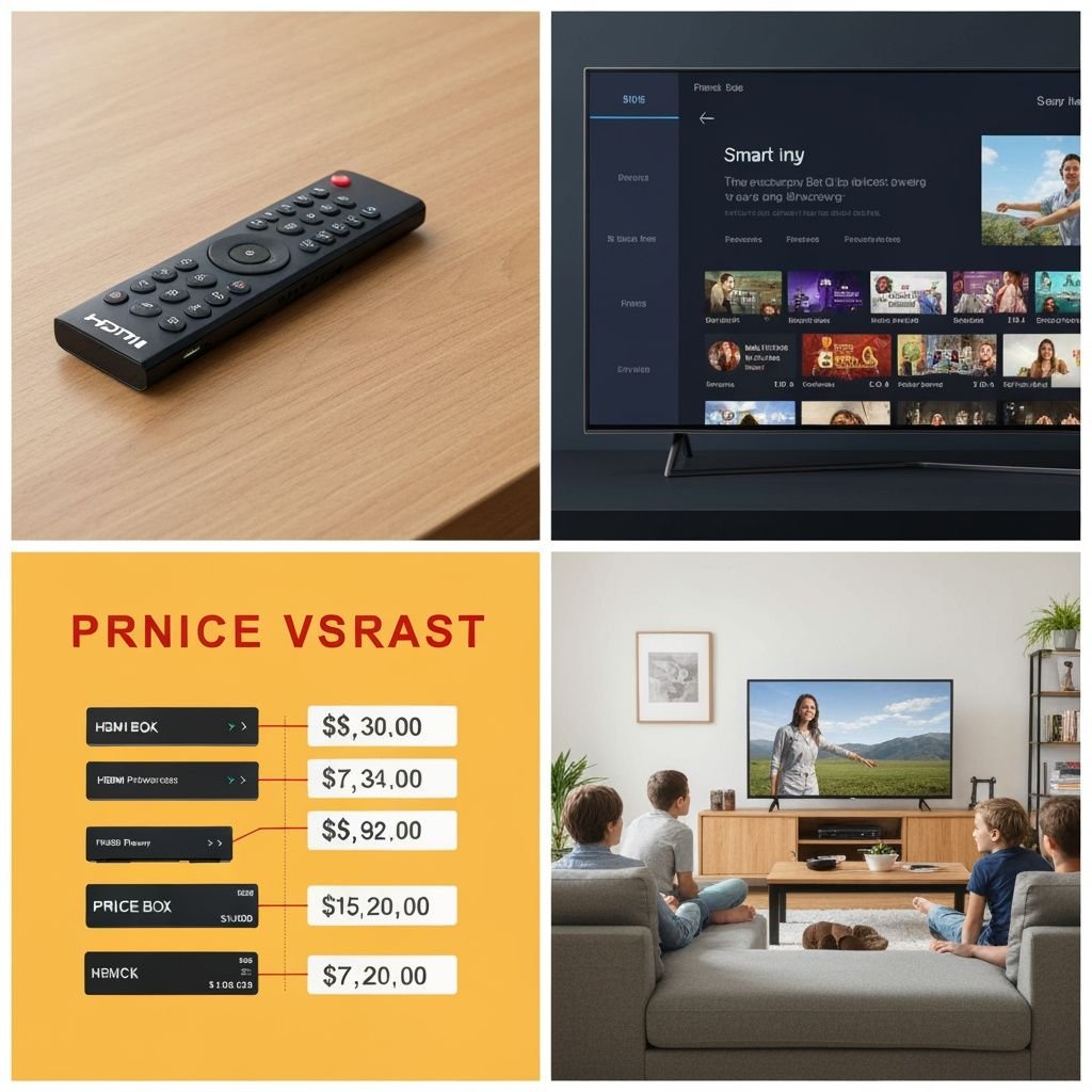 Grille comparant appareils IPTV, interfaces, tarifs et installation domestique