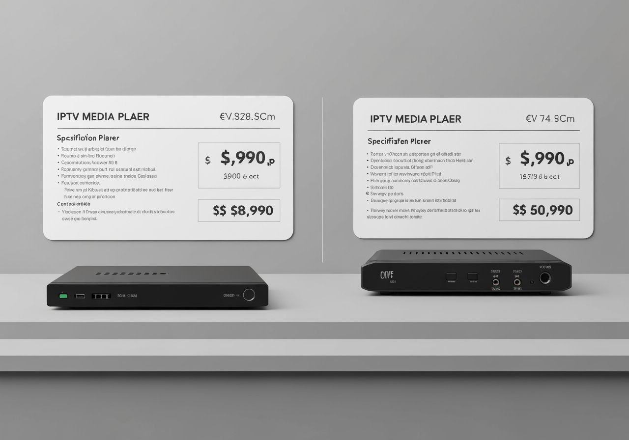 Comparaison détaillée de deux décodeurs IPTV avec spécifications et prix