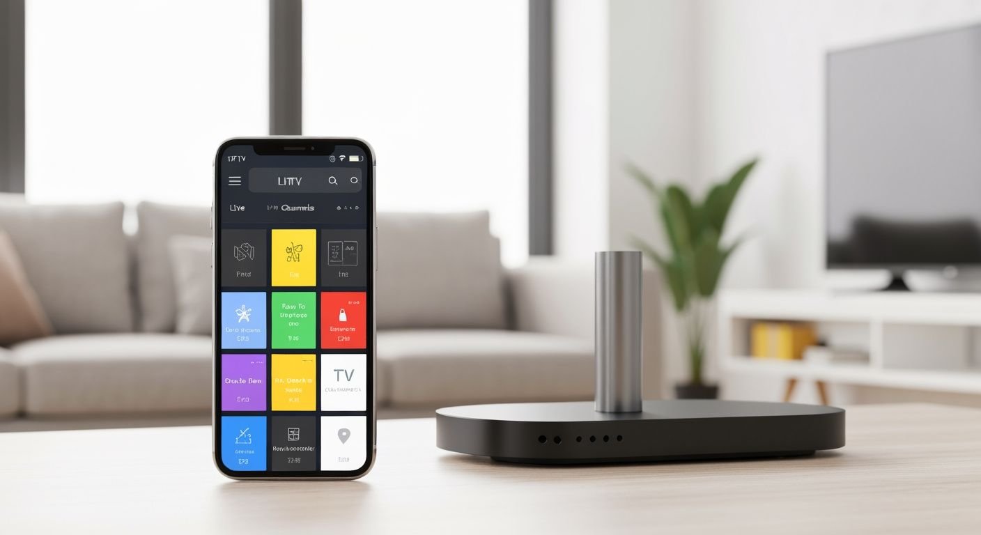 Installation IPTV Iron TV Pro sur smartphone et TV box avec interface de streaming en direct