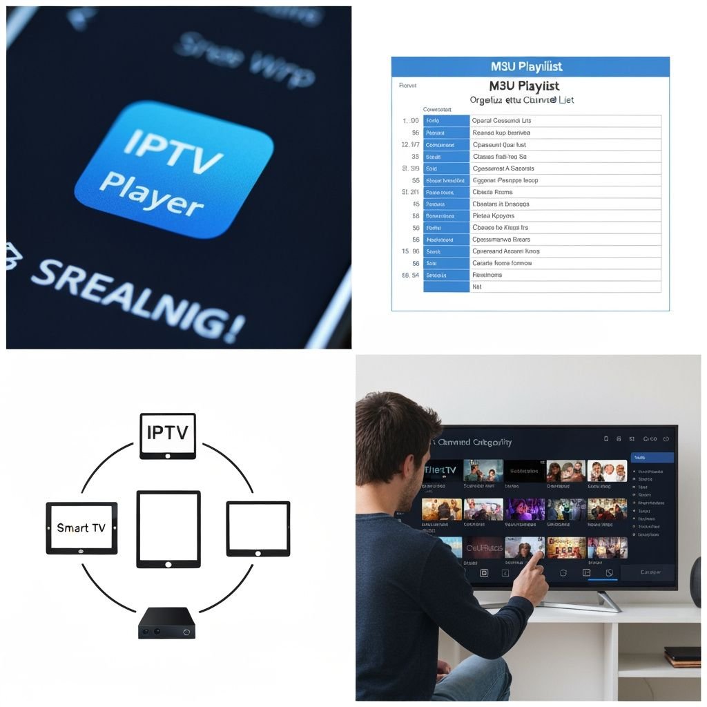 Quatre étapes : application IPTV, format M3U, compatibilité multi-appareils, navigation sur TV