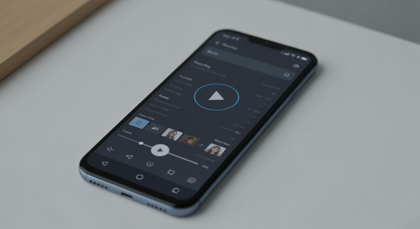 Application de lecteur IPTV sur écran Android avec interface de contrôle de lecture