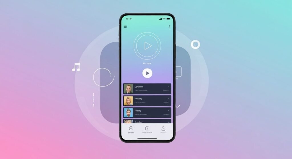 Application lecteur IPTV légère affichée sur écran Android avec interface épurée