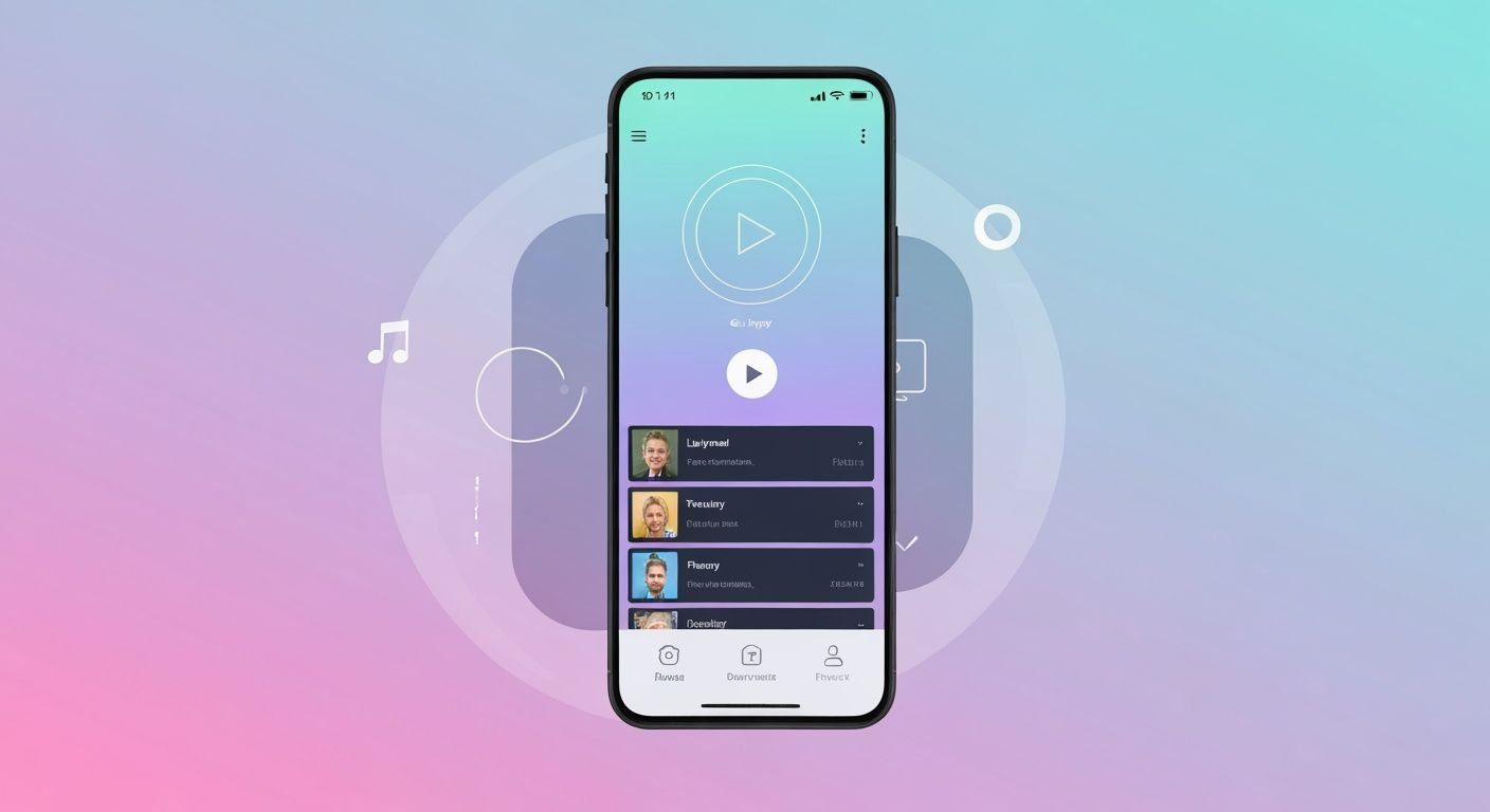 Application lecteur IPTV légère affichée sur écran Android avec interface épurée
