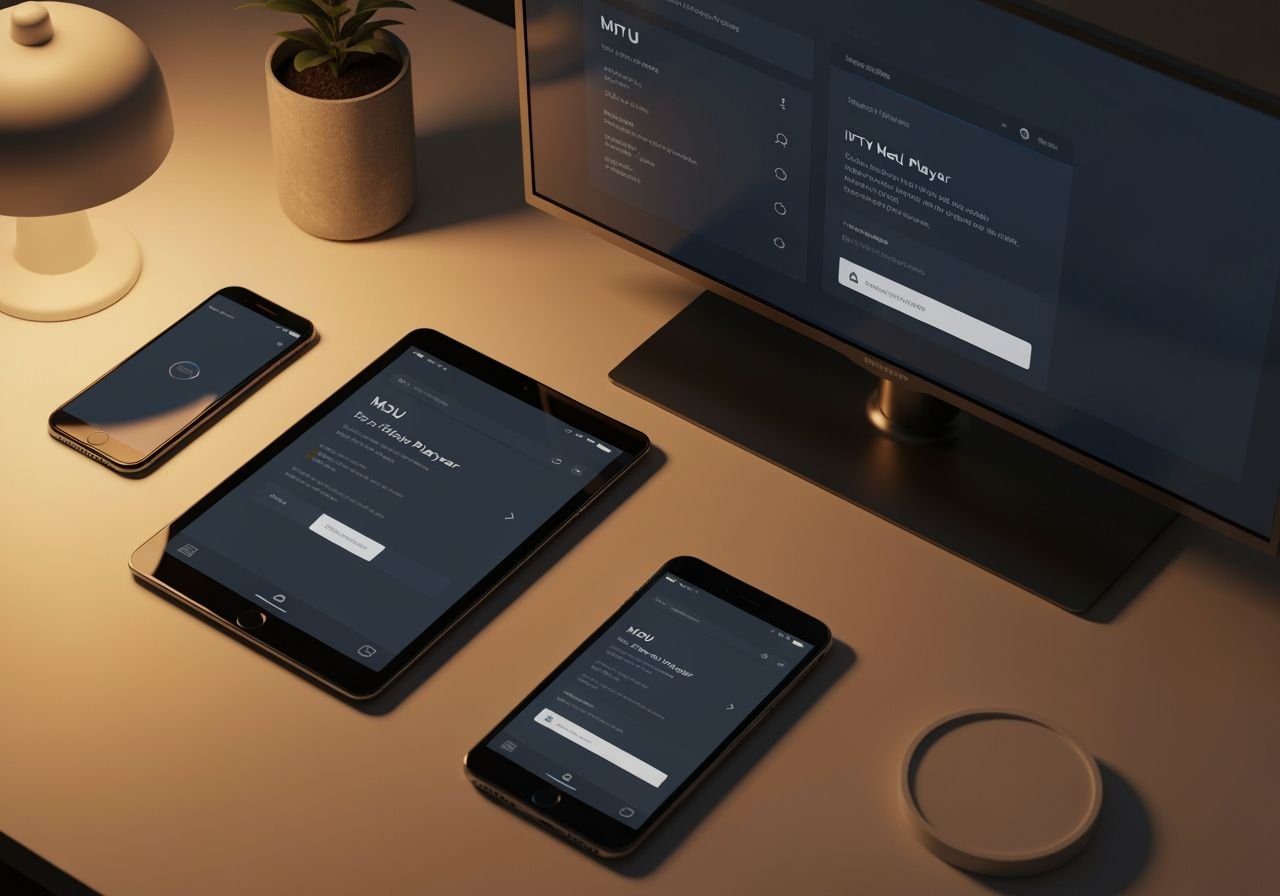 Synchronisation du lecteur IPTV sur smartphone, tablette et Smart TV pour une expérience multi-appareils.