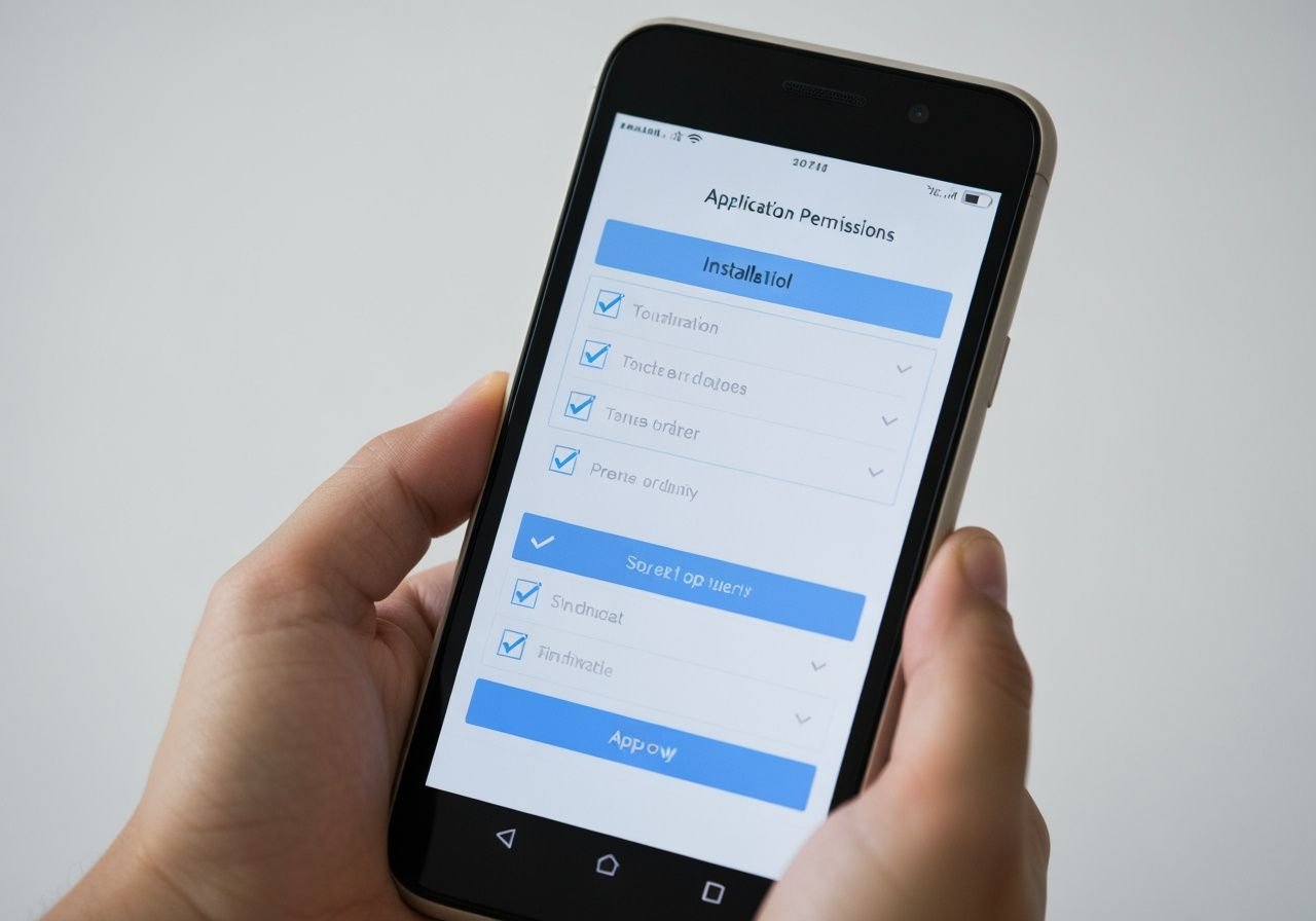 Écran Android montrant la boîte de dialogue des permissions lors de l'installation d'une application.