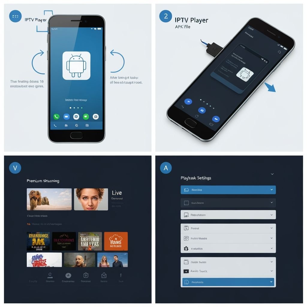 Quatre étapes d'installation et utilisation d'une application IPTV sur appareil Android