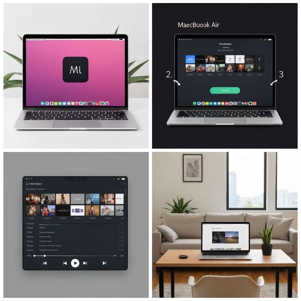 Quatre étapes d'installation et utilisation d'IPTV Smarters Pro sur MacBook Air : téléchargement, installation, interface...