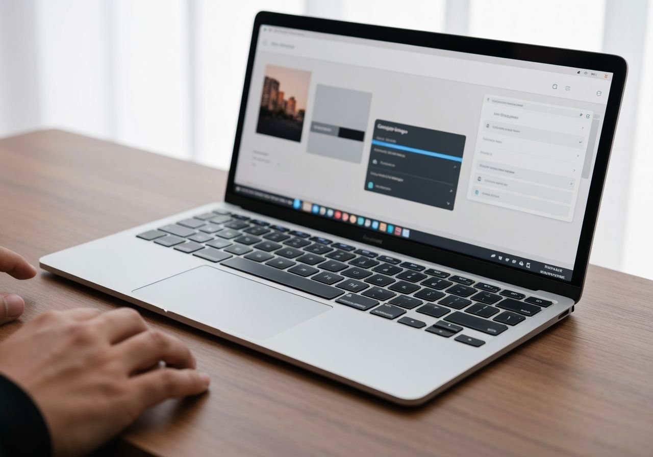 Configuration d'une application IPTV sur MacBook avec menu de paramètres visible