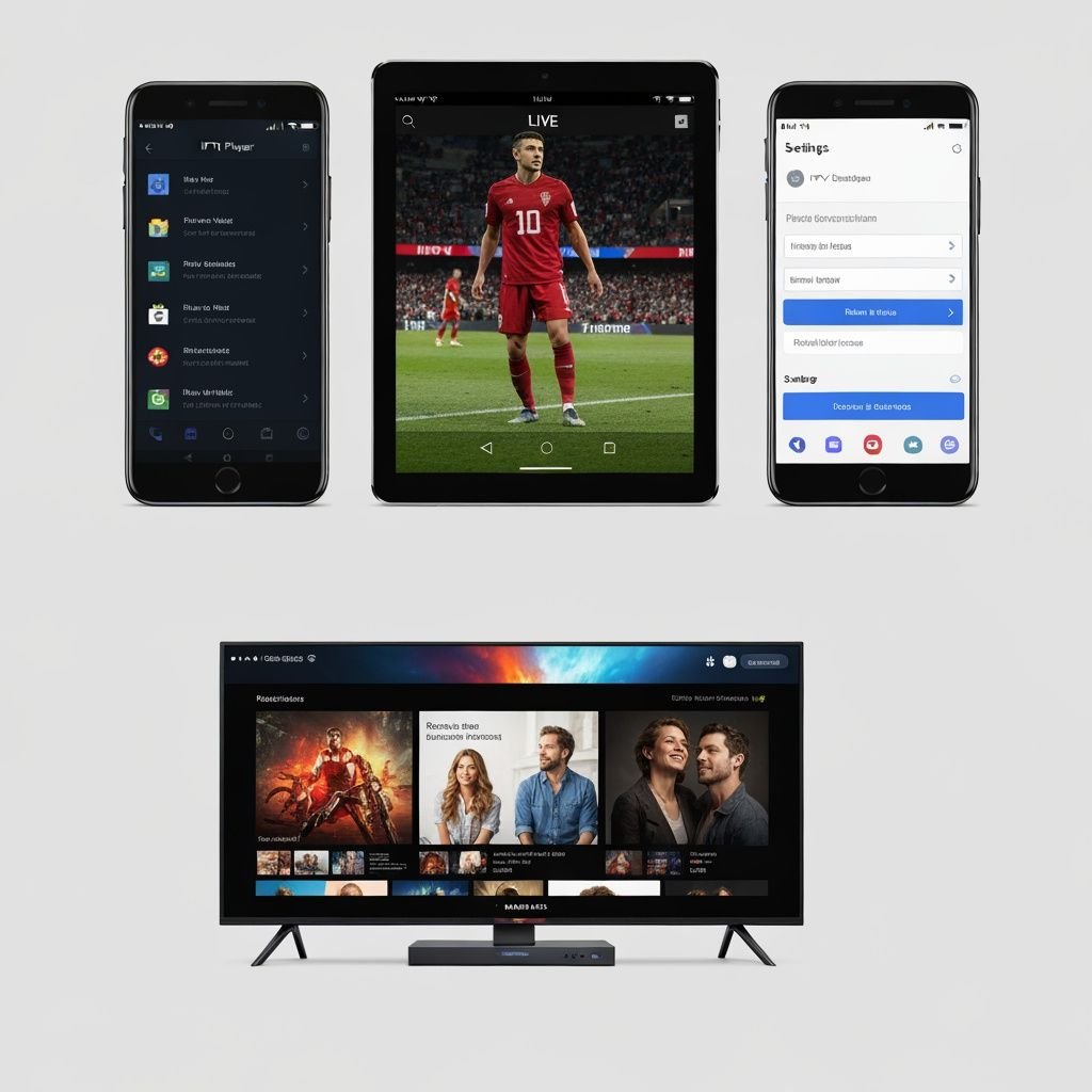 Quatre étapes : installation sur smartphone, lecture sur tablette, connexion TV, et configuration des paramètres IPTV