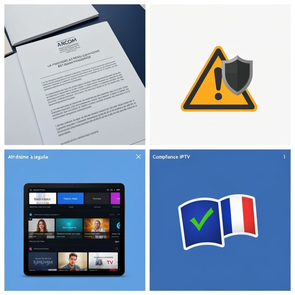 Quatre étapes : régulation Arcom, risques légaux, alternatives légales, conformité IPTV
