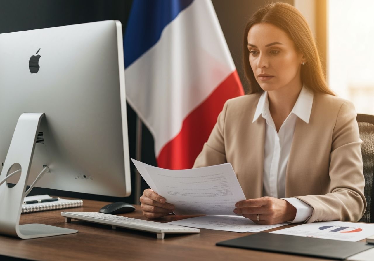 Conseiller juridique examinant documents de conformité IPTV en France