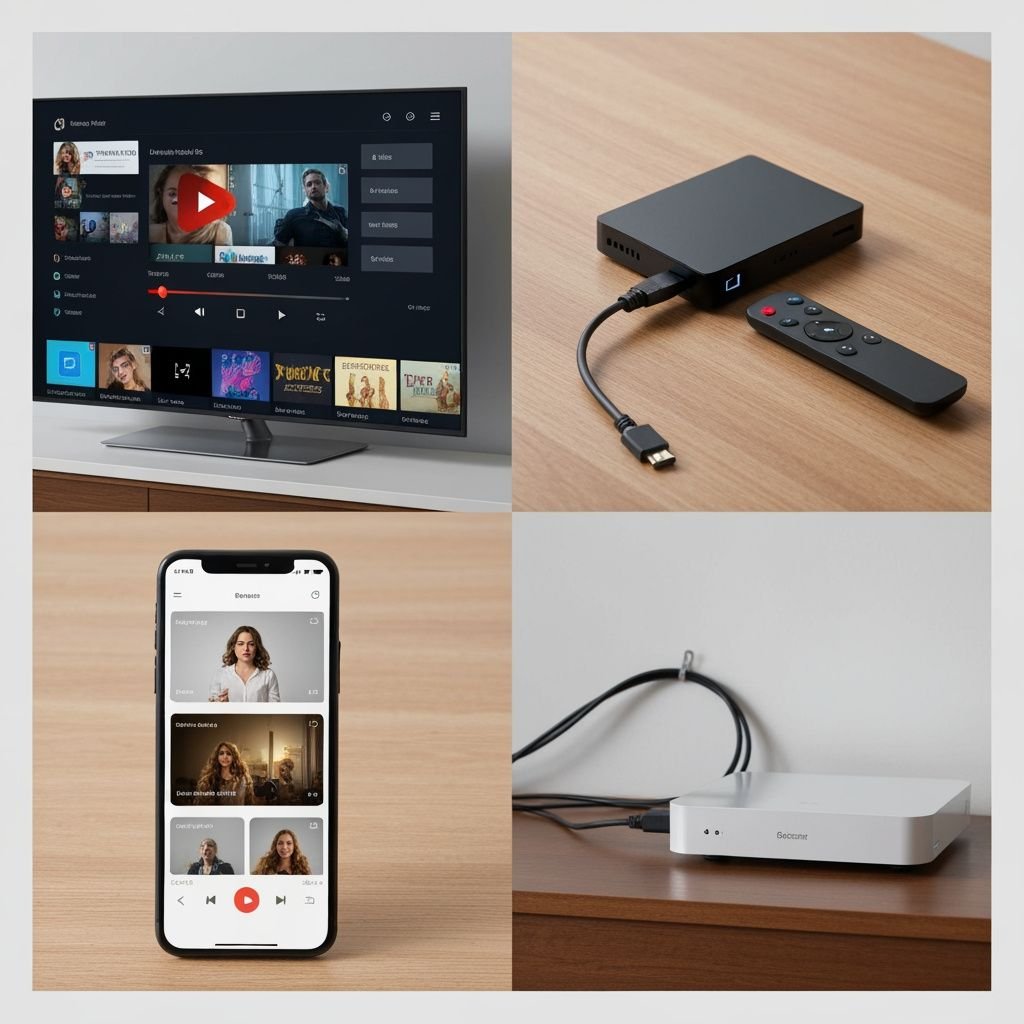 Quatre types de lecteurs IPTV : Smart TV, box multimédia, smartphone et set-top box