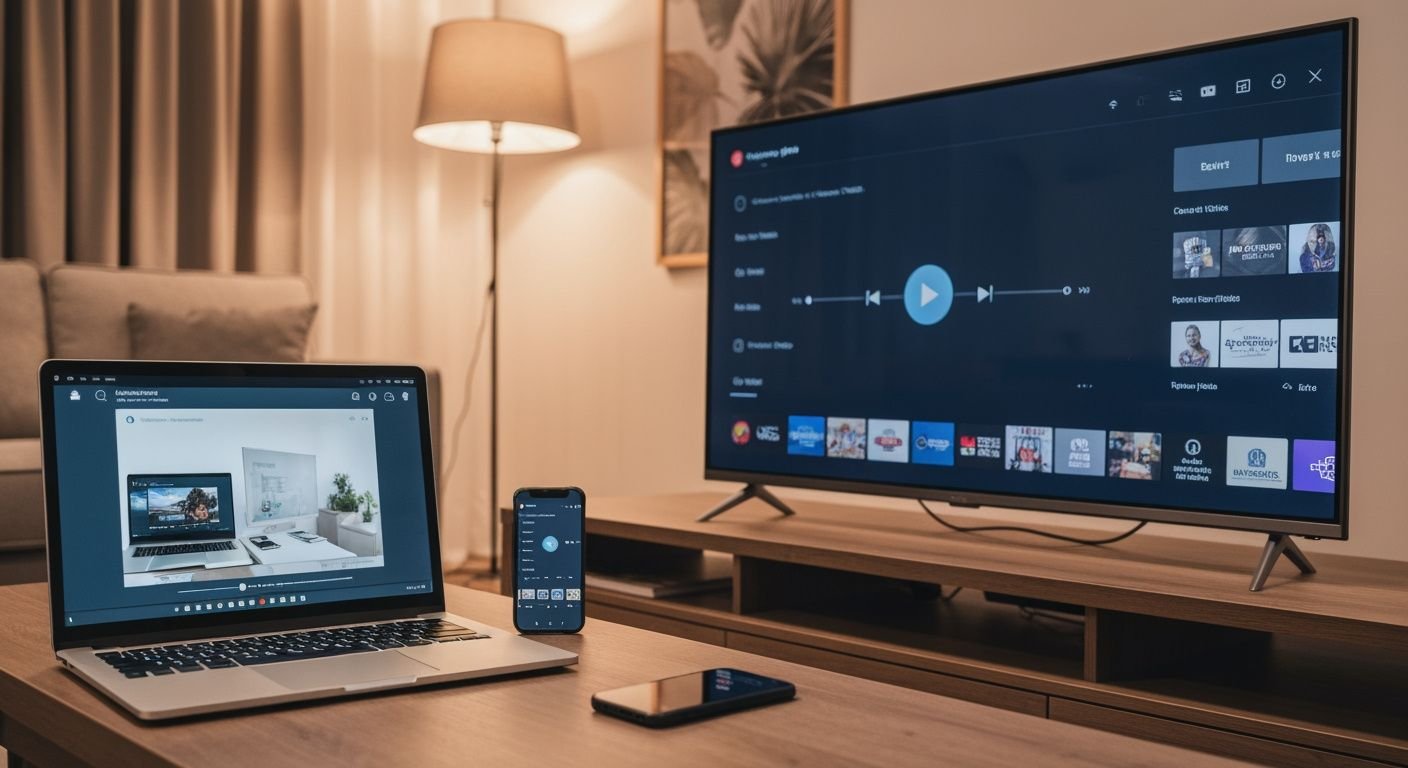 Comparatif de lecteurs IPTV sur plusieurs appareils : ordinateur, téléphone et Smart TV