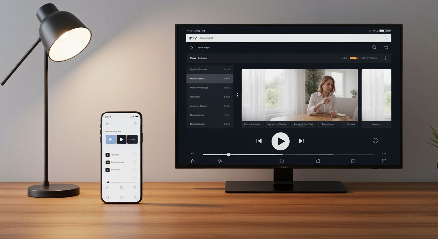 Lecteur IPTV AK sur smartphone et Smart TV avec interface de lecture vidéo