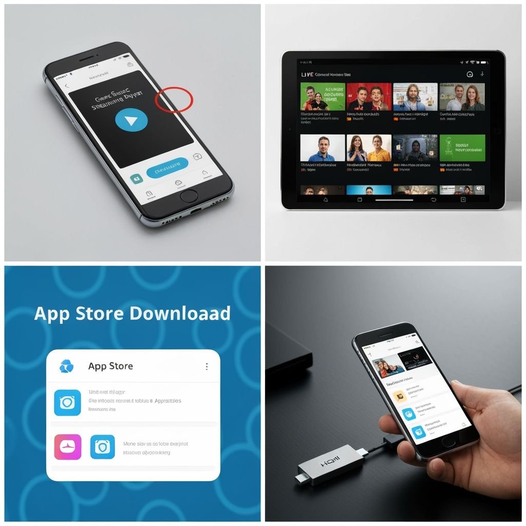 Grille comparatif : smartphone, tablette, téléchargement app, et connexion TV pour lecteur IPTV Android.