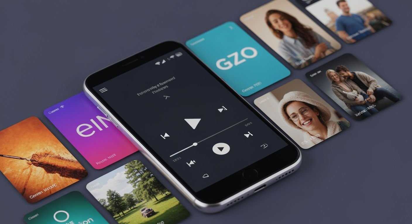 Application lecteur IPTV sur écran Android avec interface de lecture vidéo moderne et intuitive