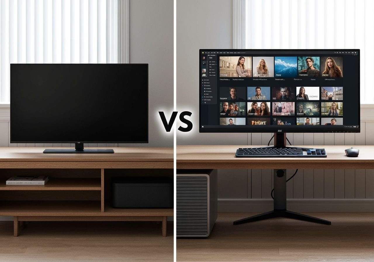 Comparaison entre un téléviseur traditionnel et un ordinateur avec lecteur IPTV pour PC