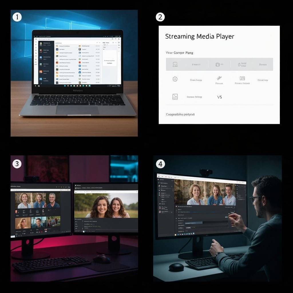 Comparatif visuel de quatre lecteurs IPTV Windows : installation, fonctionnalités, compatibilité et paramètres