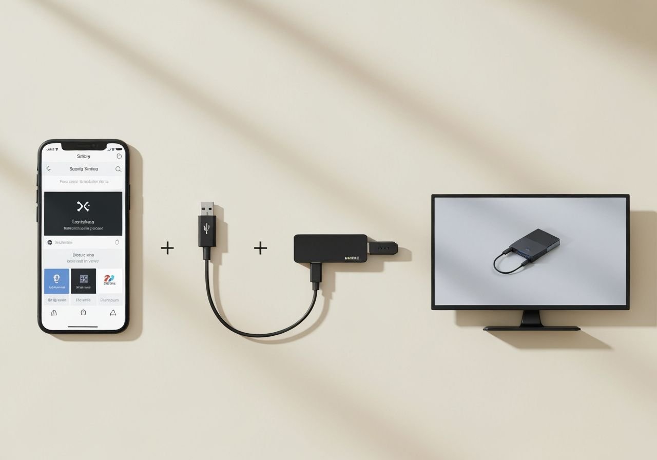 Guide visuel d'installation étape par étape d'un lecteur IPTV sur Smart TV avec connexions HDMI