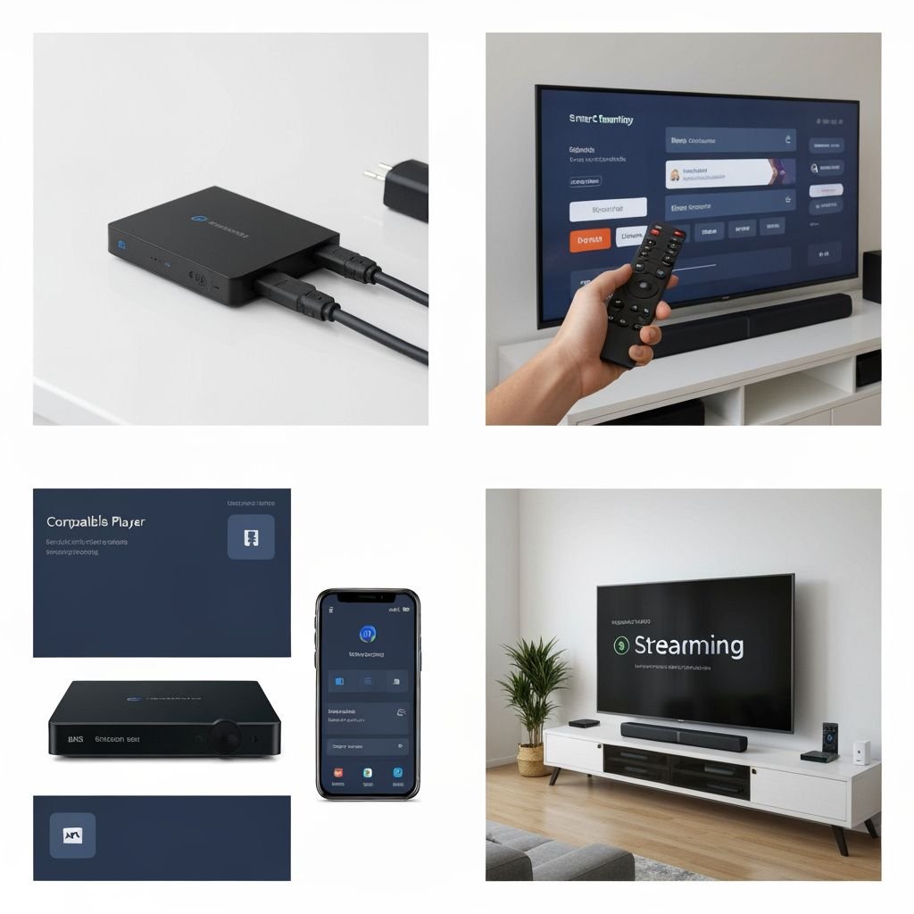 Quatre étapes : appareil streaming, télécommande, compatibilité appareil-téléphone, installation complète