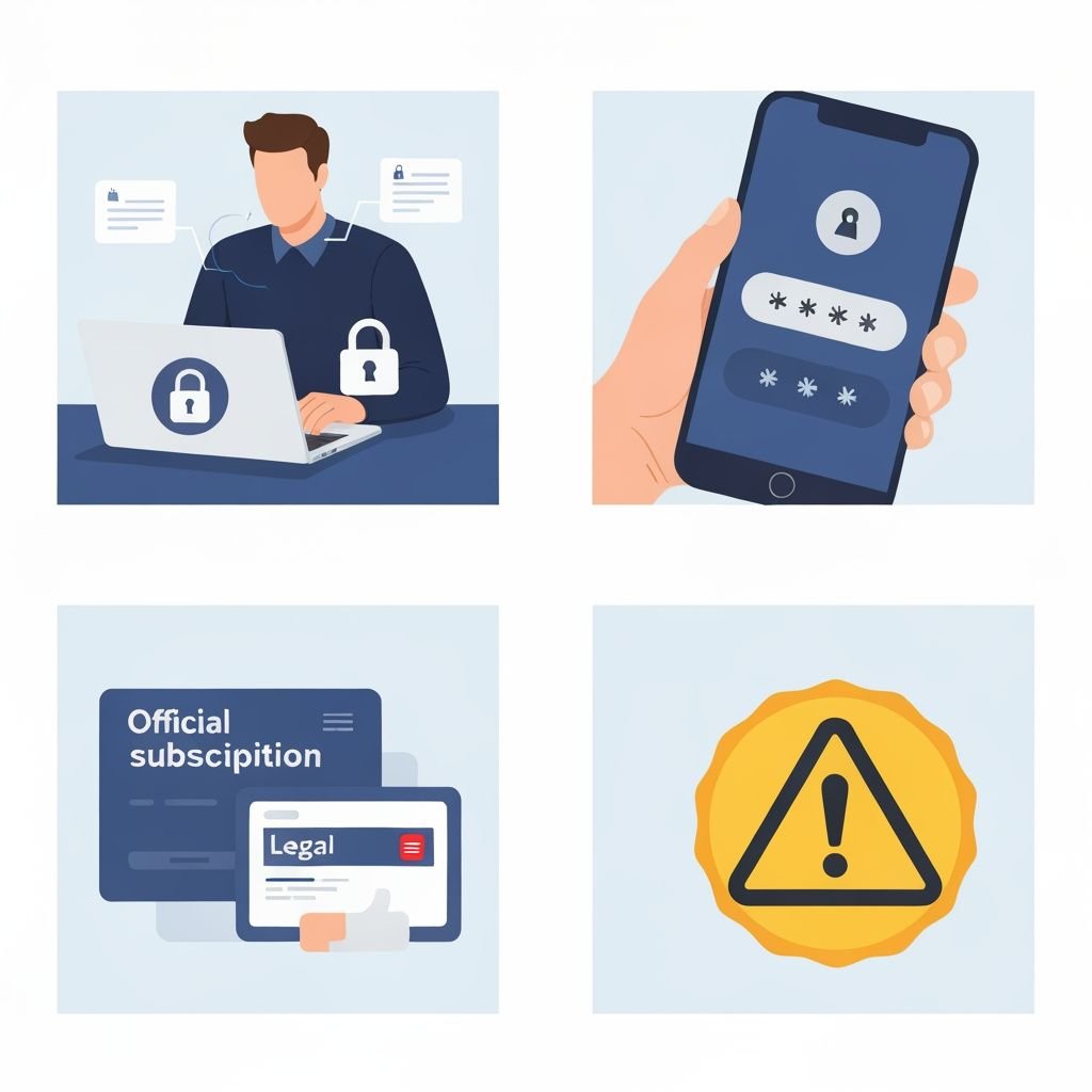 Quatre étapes de sécurisation : VPN, mot de passe, abonnement légal et conformité réglementaire