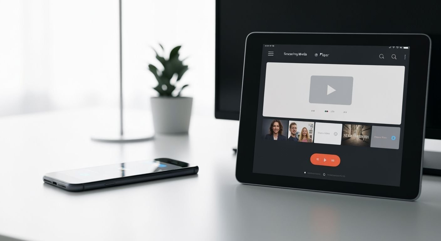 Interface de lecteur IPTV sur smartphone et tablette, installation sur appareils modernes