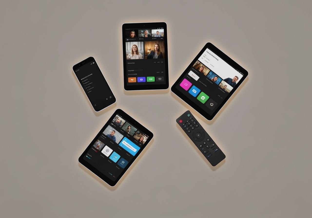 Compatibilité multi-appareils : smartphone, tablette, TV et ordinateur avec lecteur IPTV