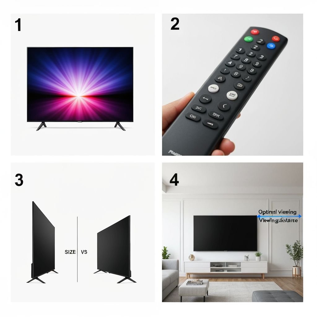 Comparatif de quatre modèles de téléviseurs LED : design, télécommande, tailles et installation