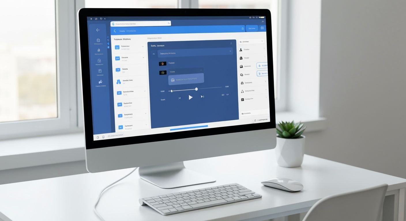 Interface d'une application lecteur multimédia générique affichée sur écran d'ordinateur de bureau