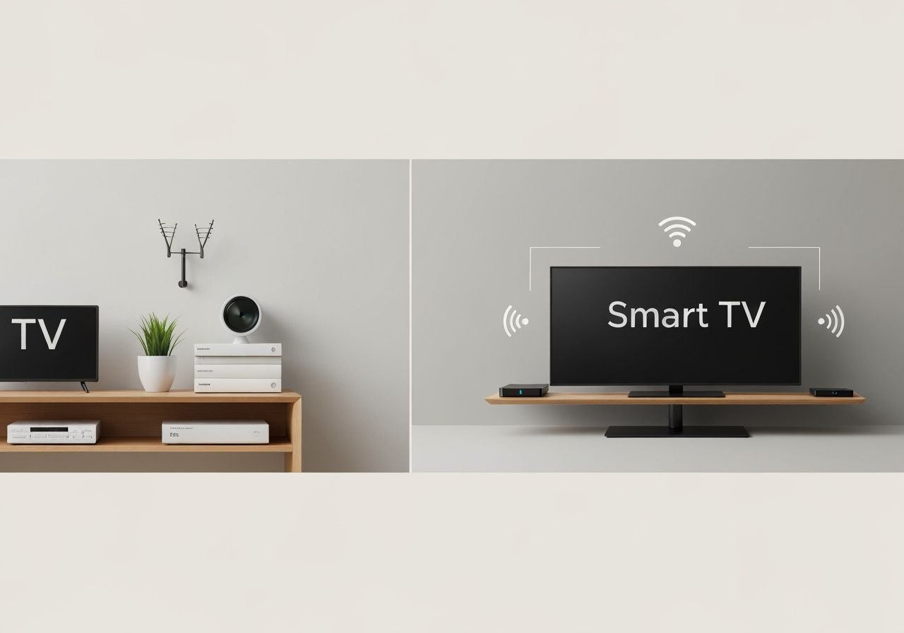 Comparaison entre la télévision traditionnelle et la Smart TV avec streaming IPTV
