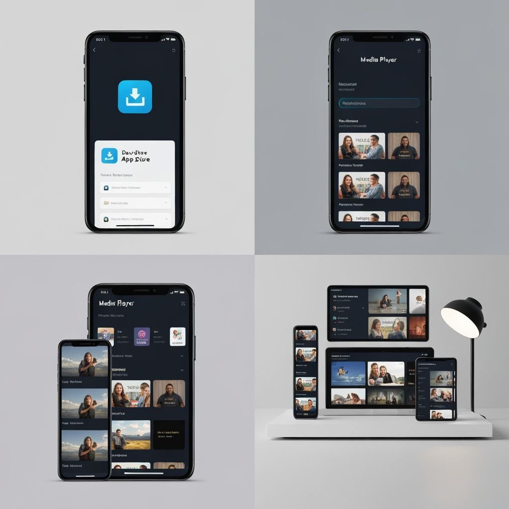 Quatre étapes d'installation : téléchargement, installation, interface app et synchronisation multi-appareils