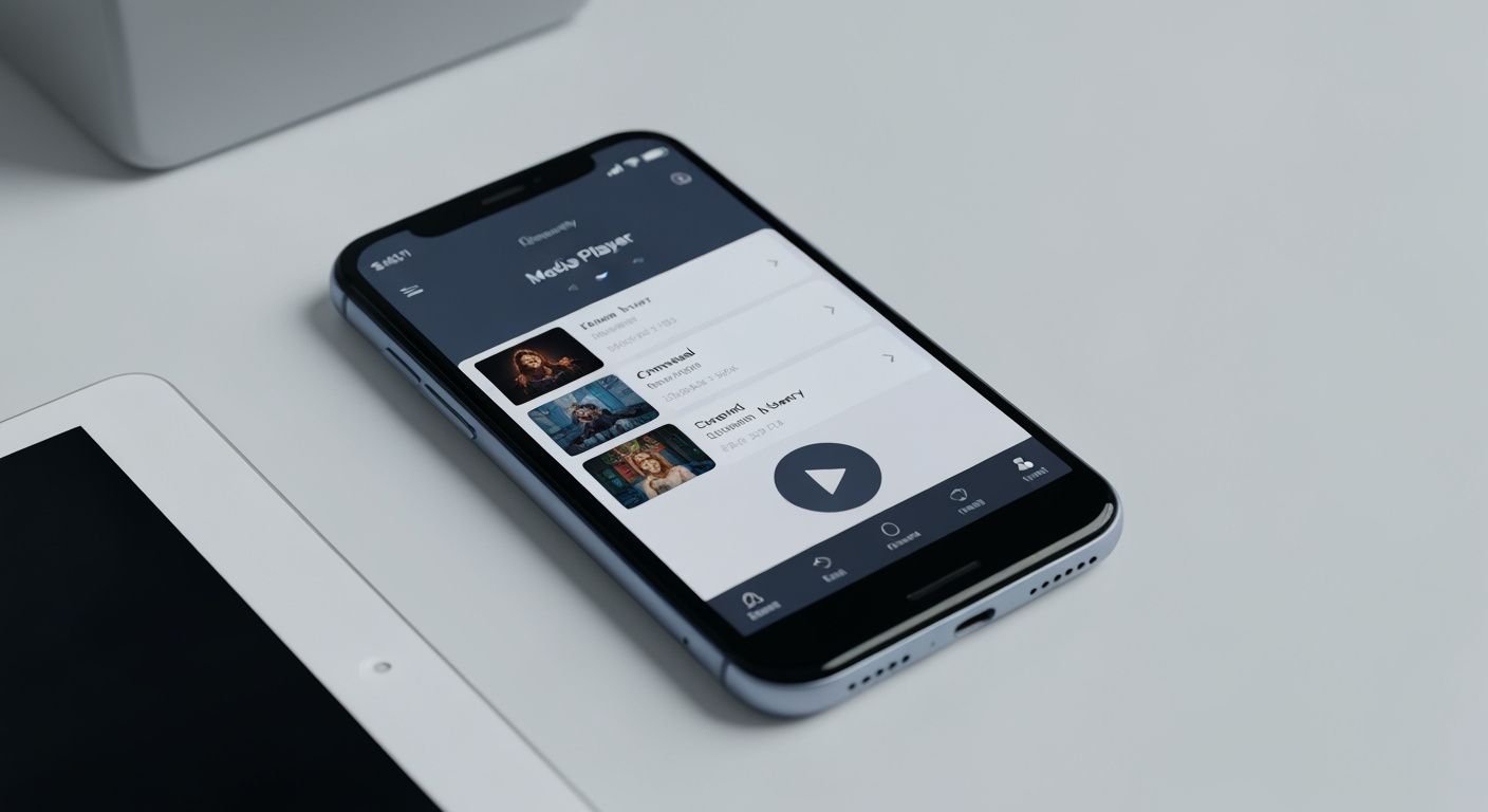 Application de lecteur IPTV sur smartphone Android avec interface de streaming et liste de chaînes