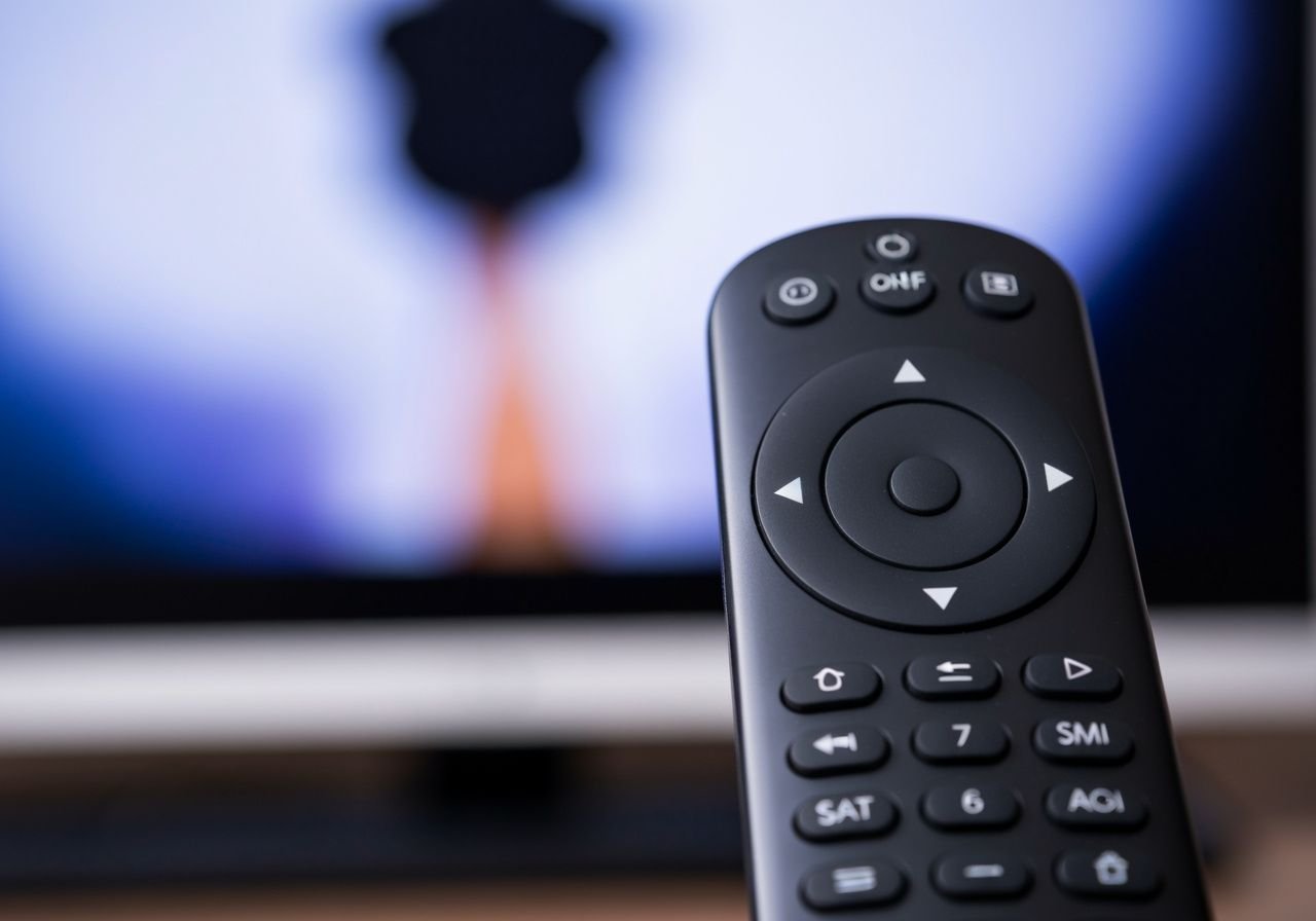 Télécommande de Smart TV avec boutons de navigation pour installer des applications