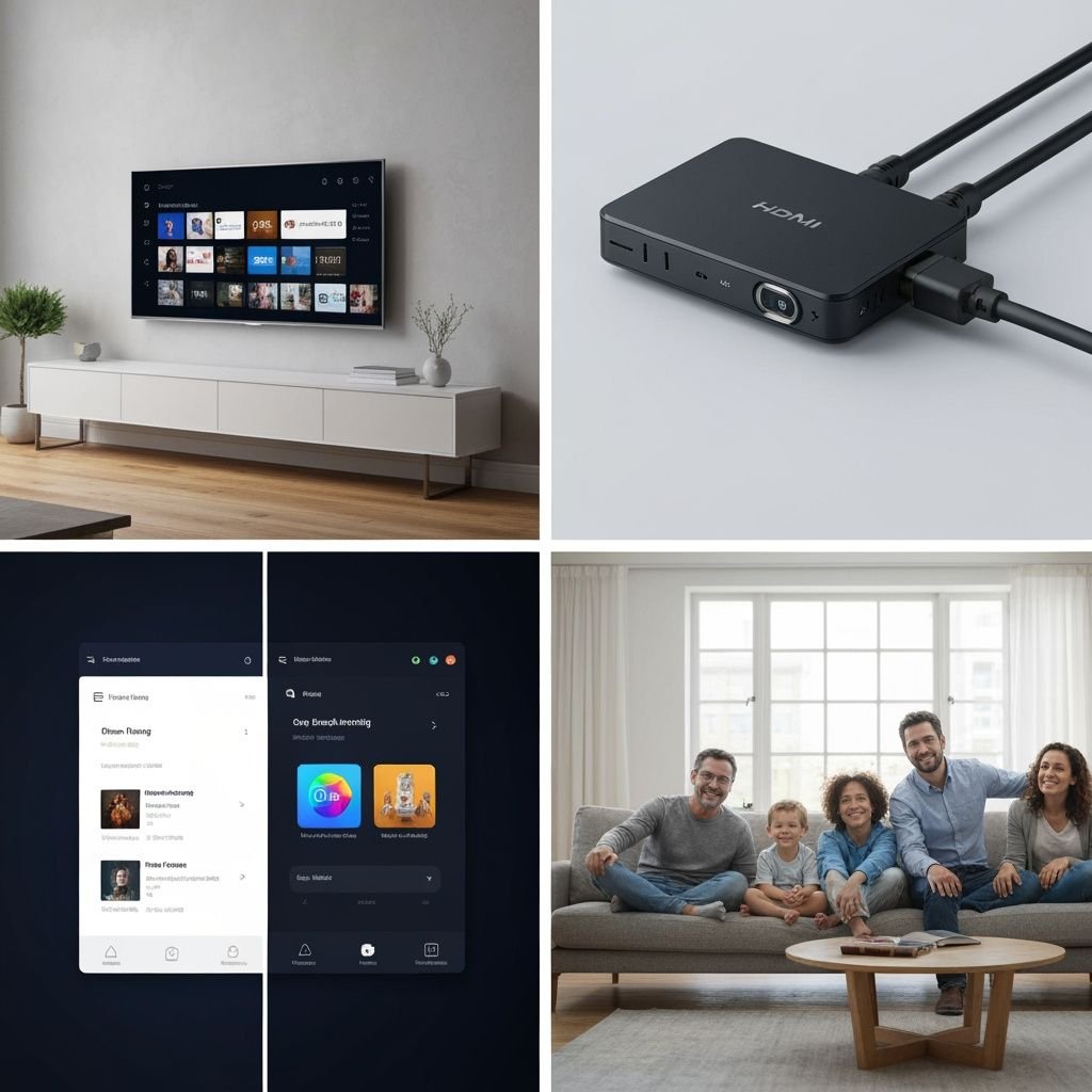 Comparatif visuel de quatre solutions de télévision connectée et lecteurs multimédias pour IPTV