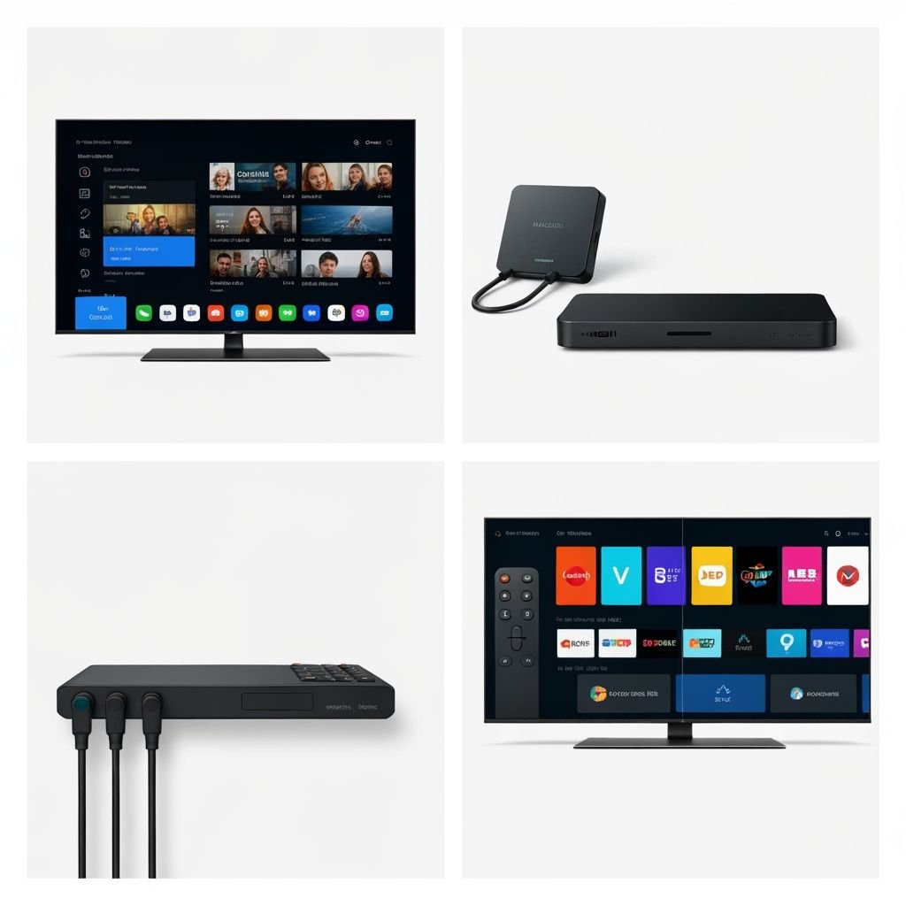 Comparatif de quatre solutions TV connectée : Smart TV, boîtier streaming, lecteur multimédia et services