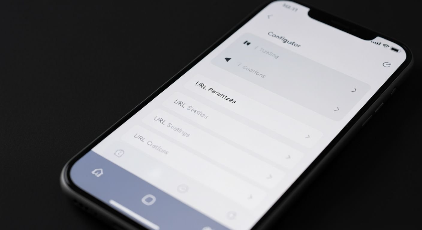 Écran de configuration d'une application lecteur IPTV sur smartphone avec champs de paramètres visibles