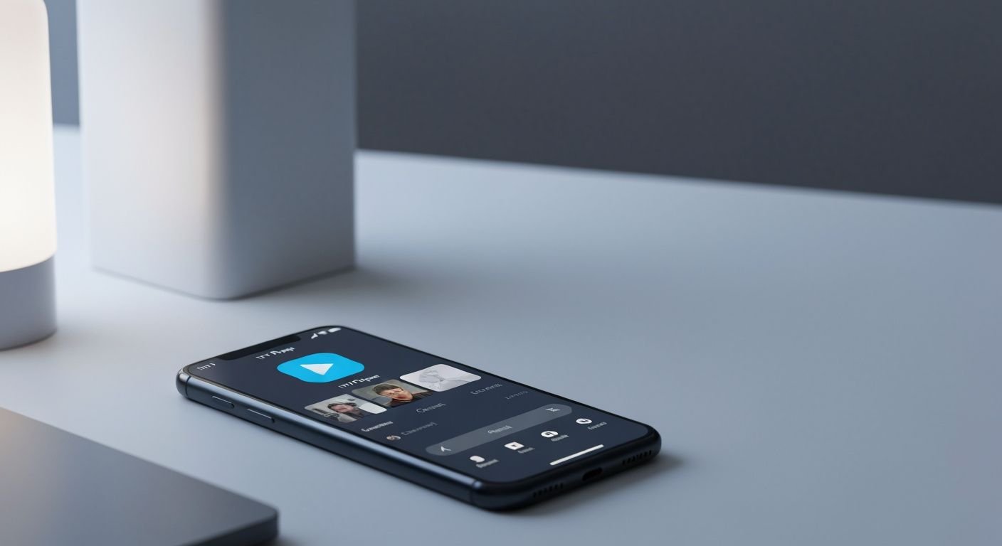 Application lecteur IPTV sur écran Android avec interface de lecture et liste de chaînes