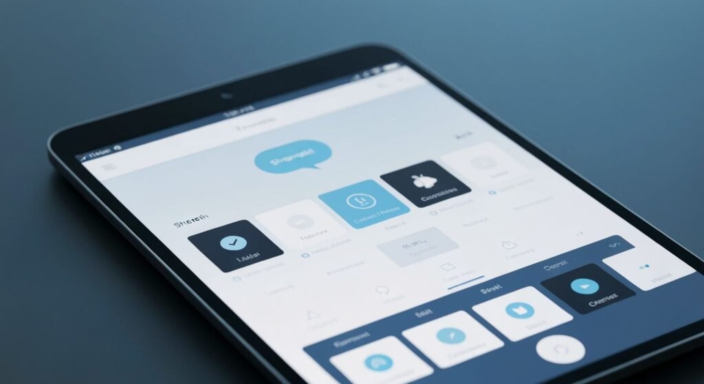 Interface épurée d'un lecteur IPTV léger sur écran tactile avec guide des chaînes intuitif